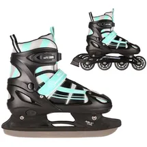 Nils Extreme 2-In-1 Inliner Eishockey Chaska, Farbe:Blau-Grün, Größe:M(35-38)