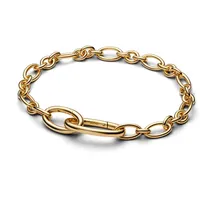 Pandora Ovale Gliederketten-Armband Goldfarben 564678C00 Größe 16 cm
