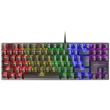 Mars Gaming MK80 Schwarz, Mechanische Gaming Tastatur TKL FRGB, Antighosting, Switch Mechanischer Braun, Französisch Sprache