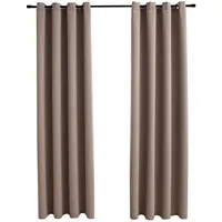 VidaXL Verdunkelungsvorhänge mit Metallösen 2 Stk. Taupe 140x175 cm
