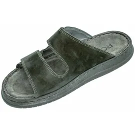 ROHDE Pantoletten Clogs Leder Klettverschluss Alassio 6240, Größe:43 EU, Farbe:Schwarz