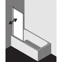Kermi Vario 2000 Faltwand 1-flügelig V2FW1070141YK 75,1-76,7x140cm, silber m., ESG SR Opaco Clean