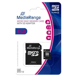 MediaRange MR956 microSDHC Class 10 + SD-Adapter 4 GB