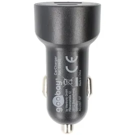 goobay Dual-USB Auto-Schnellladegerät USB-C PD Power Delivery, QuickCharge, 12 - 24V