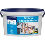 Plid Plid® Silikon Fassadenfarbe Weiss Aussen matt für Beton, Mauerwerk, Kellerwand, Fassade & Sockel - Wandfarbe Weiß 5l - Aussenfarbe Lotuseffekt 10 Jahre Langzeitschutz