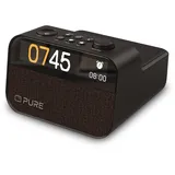 Pure Moment Charge – Radiowecker mit Wireless-Ladepad, DAB+/FM, Bluetooth, natürlichen Klängen, White Noise & Wake-up Light – Perfekt für Schlafzimmer & Büro, Coffee Braun