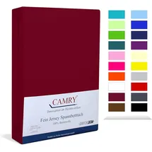 Camry Spannbettlaken 120x200cm - 130x200cm Bordeaux Baumwolle Bettlaken Jersey Spannbetttuch Oeko-Tex