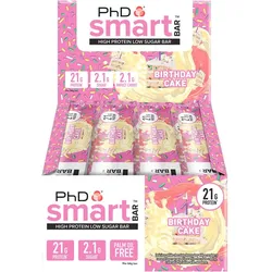 PhD Smart Bar (12x64g) Birthday Cake EINHEITSFARBE 12 x 64 g