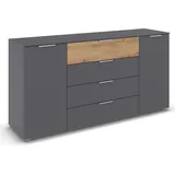 OTTO home Kombikommode 160 x 81 x 42 cm Grau / Eiche