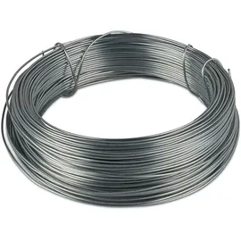 Relaxdays Bindedraht, 2er Set, 1mm Ø, 50m Länge, verzinkt, dünn, Gartenarbeit & Basteln, rostfreier Draht, Stahl, silber