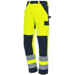 AS Arbeitsschutz Nitras Motion Tex Viz lange Warnschutz-Arbeitshose | neongelb | 10 Arbeitshosen