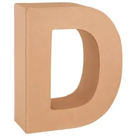 Brunnen Papp-Buchstabe „D“ 3D 17,5 cm naturfarben
