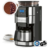 Barista Kaffeemaschine mit Mahlwerk Filterkaffeemaschine, 1l Kaffeekanne, inkl. Isolierkanne silberfarben