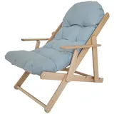 Akzentsessel, Relaxsessel, Verstellbare Rückenlehne, Buchenholzrahmen, Bis 120 Kg, Hellgrau