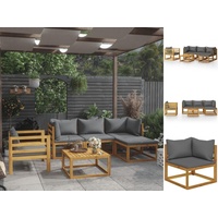 vidaXL Garten-Lounge-Set 6-tlg. natur/grau 3057604