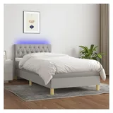 vidaXL Boxspringbett 100 x 200 cm Hellgrau