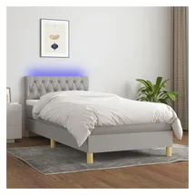 vidaXL Boxspringbett 100 x 200 cm Hellgrau