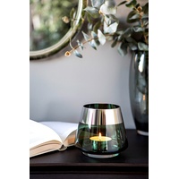 Fink Living Teelichthalter - dunkelgrün - H. 13cm x