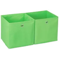 Relaxdays 6 x Aufbewahrungsbox Stoff, quadratisch, Aufbewahrung für Regal,