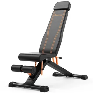 400 kg Hantelbank, zusammenklappbar – Hantelbank, komplett, verstellbar, aus kommerziellem Stahl, 80 x 40 mm für Ganzkörpertraining, neigbare Bauchmuskelbank