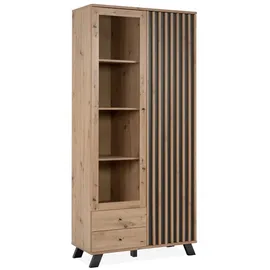 Finori Vitrine Medan 52A 92 x 40 x 198 cm Artisan Oak/Anthrazit