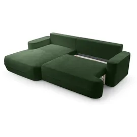 ax living Ecksofa mit Schlaffunktion Grün Peoni 267 cm breit elegant L