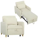 Homcom Schlafsessel 3 in 1 Polyester 74 x 82 x 60 cm Beige