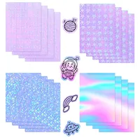 16 Blatt Aufkleber, transparent, A4, holografisches Papier, selbstklebend, holografisch, transparent, für Handwerk, Abziehbilder