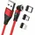 Realpower Magnetic cable 3 Amp,1m,rot mit Adaptern
