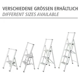 Wenko Alu-Design Klapptrittleiter 3 Stufen weiß