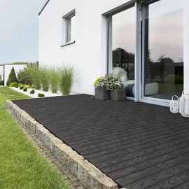 ML-Design WPC Terrassenfliesen 30x30 cm 22 Stück Anthrazit, Holzoptik,