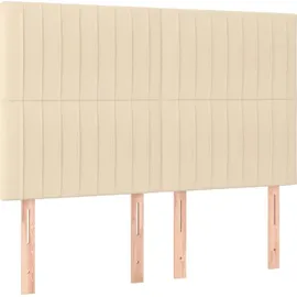 vidaXL Boxspringbett mit Matratze Creme 140x200 cm Stoff vidaXL