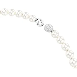 Swarovski Matrix Halskette Kristallperle Weiß Rhodiniert