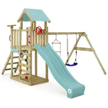 Wickey Spielturm MultiFlyer Light, mit Rutsche, Pastellblau
