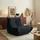 [en.casa] Bodensessel Kodsø Mikrofaser 75 x 90 x 100 cm Schwarz