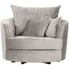 CARRYHOME Sessel Hellgrau, Textil, Füllung: Polyester, Schaumstoffflocken,Polyester, Schaumstoffflocken, 115x72x115 cm, Sitzfläche 360° drehbar, Wohnzimmer, Sessel, Polstersessel