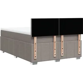 vidaXL Boxspringbett mit Matratze Taupe 140x200 cm Stoff