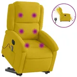 vidaXL Massagesessel mit Aufstehhilfe Elektrisch 144,5 x 82 x 0 cm Gelb Samt