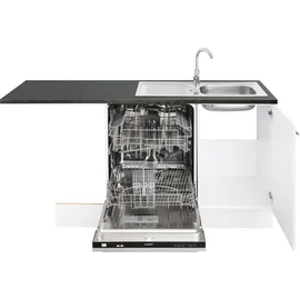OPTIFIT Winkelküche L-Form 265 x 175 cm weiß hochglanz