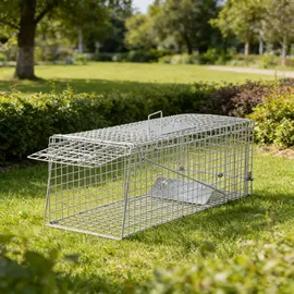 ideoon home Marder Lebendfalle Wiederverwendbare Gitterfalle 65 x 26 x 24 cm