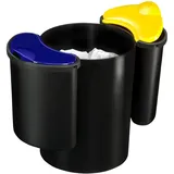 CEP Papierkorb, CONFORT mit Nasseinsätzen 1x510 / 2x515 schwarz/gelb/blau