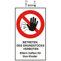 EXACOMPTA Verbotsschild »Betreten des Grundstücks verboten« 15x25 cm