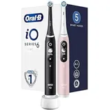 Oral B Elektrische Zahnbürste iO6 Series Duo Pack Schwarz/Pink Sand Extra Griff, 2 Stück