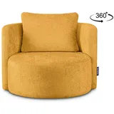 Konsimo - Raggi Drehsessel, Senfgelb