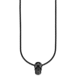 Kette mit Anhänger BRUNO BANANI "Schmuck Geschenk, Halskette Scull Totenkopf, Venezianerkette", schwarz, Halsketten, Herren, Edelstahl, L: 55cm B: 3mm, B:3mm