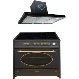 Gurari Elektro-Standherd GCH E 912 BL r + GCH 462 BL 9 Prime Dunstabzugshaube 90cm - Schwarz