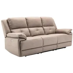 Relaxsofa elektrisch 3-Sitzer - Stoff - Taupe - DOLENE