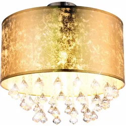 Kristall Decken Lampe Wohn Zimmer Beleuchtung Blattgold Leuchte Design im Set inkl. LED Leuchtmittel