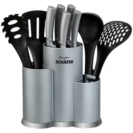 Schäfer Messerset grauschwarz Edelstahl 10 tlg. - grauschwarz