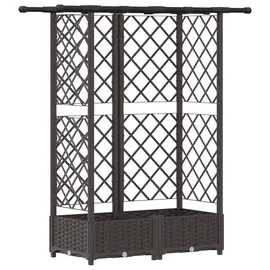 vidaXL Hochbeet mit Rankgitter und Dach 124 x 40 x 123 cm Braun